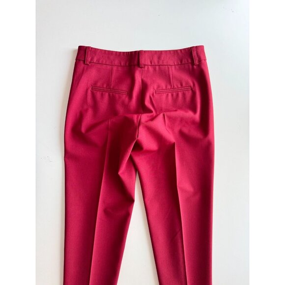 NWOT JUDITH & CHARLES Red Wool Suiting Cuffed Cropped Trousers Pants, Size 2 - Picture 5 of 11